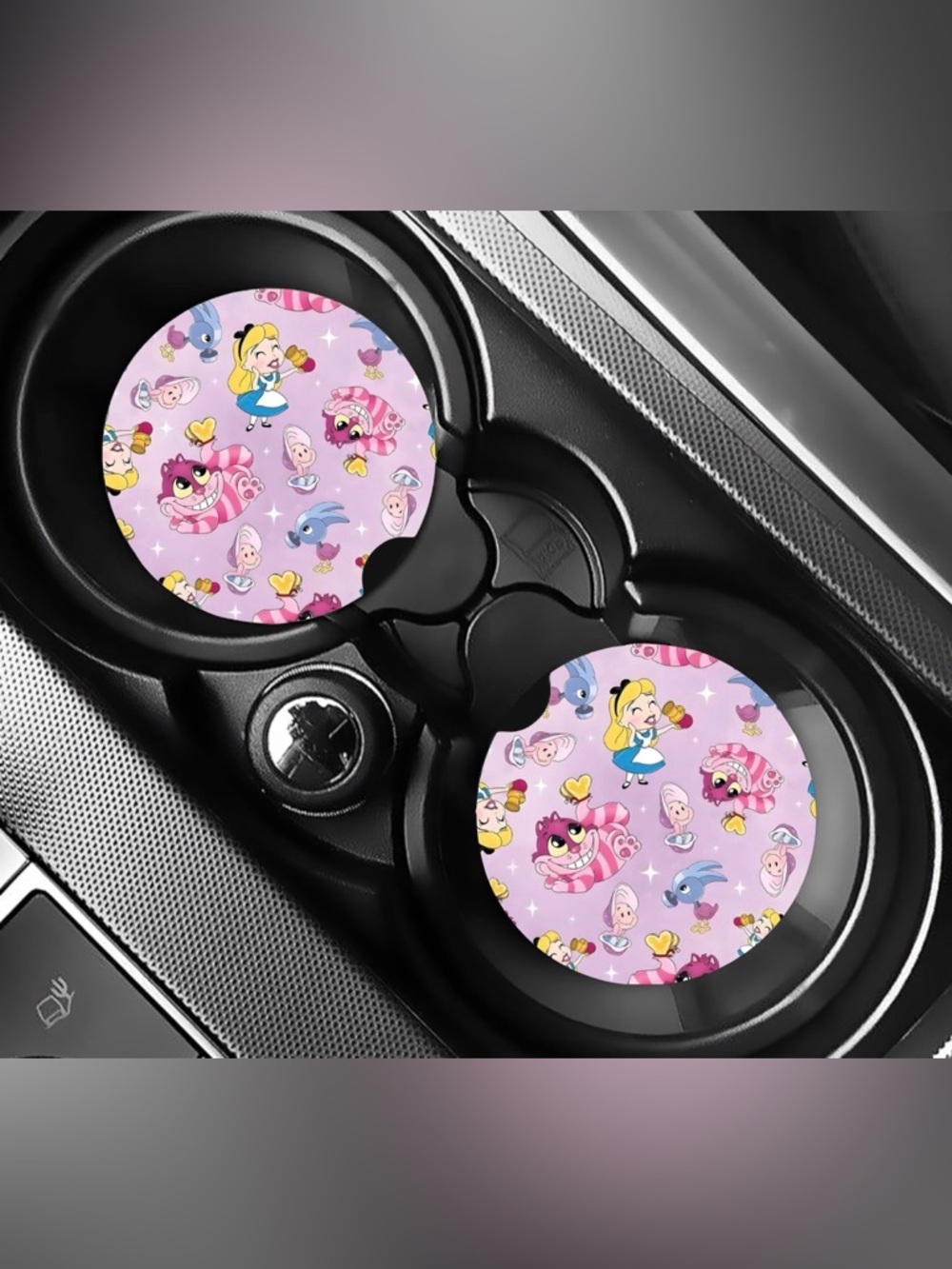 Alice In Wonderland Car Coasters Absorbent Set of (2)